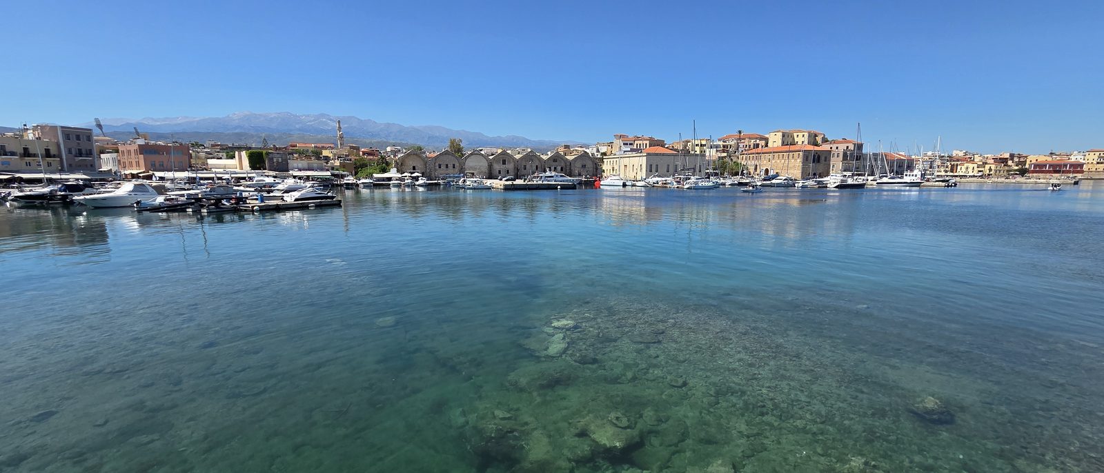 The Venetian harbour at Chania as the light drops