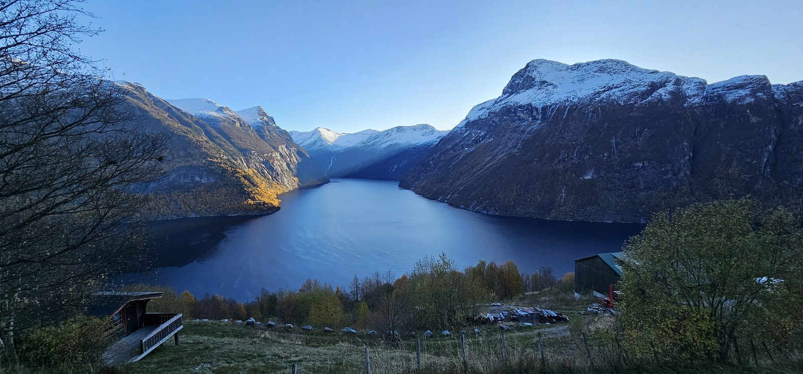 A fjord in autumn colour